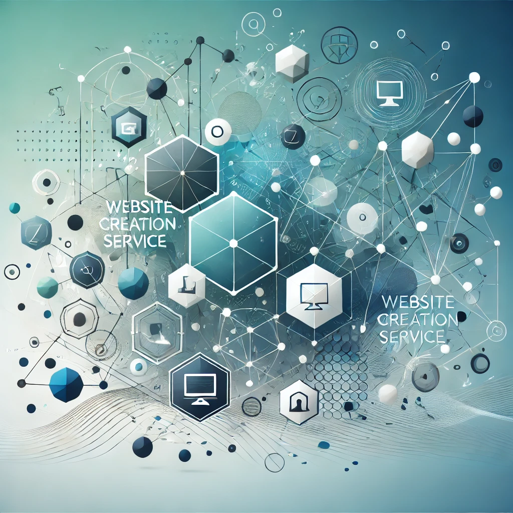 DALL·E 2024-09-01 16.24.53 - A professional website creation service background featuring abstract geometric shapes, designed with a modern and clean aesthetic. The background use